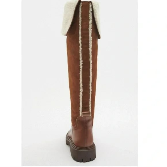 ZARA LEATHER BOOTS WITH FLEECE TRIM - Picture 5 of 6